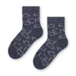 skarpetki dziecięce Steven melanż jeans wzór puzzle bawełniane Chwali Piętka