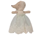MAILEG Myszka dzidziuś w sukience do chrztu - Baby Mouse in Gown Mint - obrazek 2