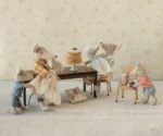 MAILEG Myszka dzidziuś w sukience do chrztu - Baby Mouse in Gown Mint - obrazek 3