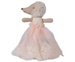 MAILEG Myszka Dzidziuś w Sukience do Chrztu – Baby Mouse in Gown Powder - obrazek 2