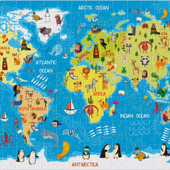 Interdruk Puzzle 250 elementów Mapa Świata Kids World Map