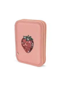 Konges Slojd Rosette Strawberry piórnik szkolny z cekinową truskawką