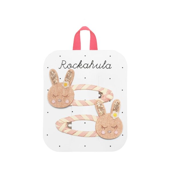 Rockahula Stripy Bunny Clips spinki do włosów dla dziewczynki z króliczkami
