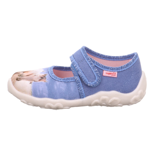 Kapcie do przedszkola Superfit Bonny Blue Horses Chwali Piętka z boku