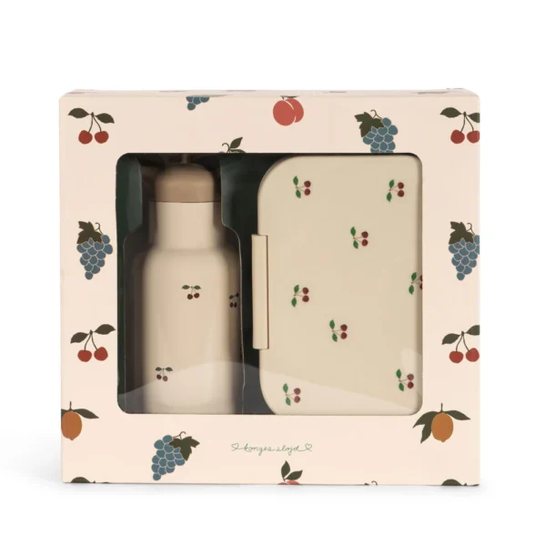 Zestaw śniadaniowy lunch box i bidon Konges Slojd Cherry Blush Chwali Piętka
