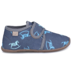 EMEL Barefoot Kapcie do Przedszkola Na Szeroki Rzep Granatowe w Koniki EK 5000B-6 – Chwali Piętka