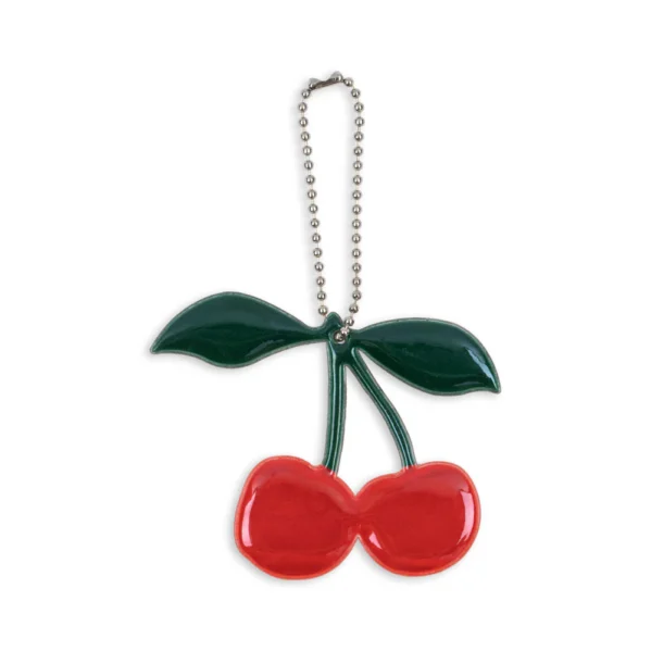 Konges Slojd Bag Charm Reflex Cherry – odblaskowa zawieszka do plecaka | Chwali Piętka