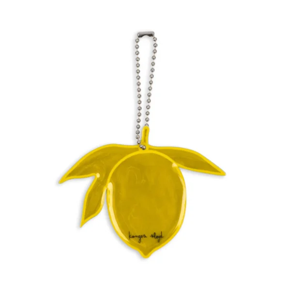 Konges Slojd Bag Charm Reflex Lemon – odblaskowa zawieszka do plecaka | Chwali Piętka