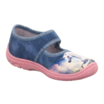 Superfit Belinda Blue Pink błękitne kapcie do przedszkola z pegazem Chwali Piętka