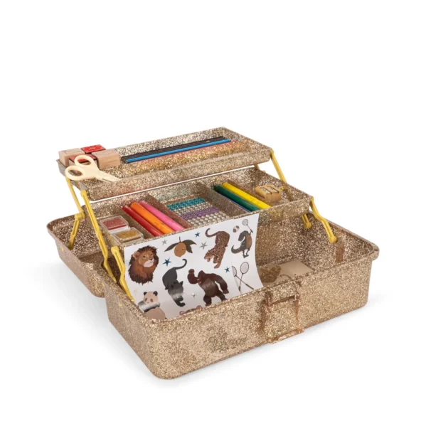 Brokatowa walizka kreatywna Konges Slojd Creative Art Caddy Tiger – Chwali Piętka