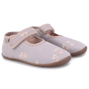Kapcie barefoot EMEL EK 4000B-10 jasnofioletowe w myszki baleriny – Chwali Piętka