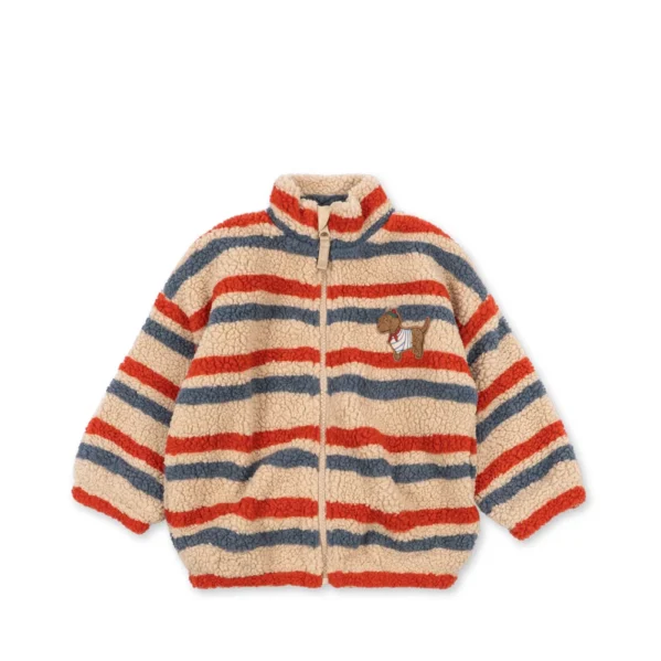 Konges Slojd kurtka dziecięca teddy Jody Tangerine Stripe – Chwali Piętka