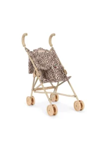 Wózek dla lalek Konges Slojd Leo Doll Stroller w panterkę z wisienką – Chwali Piętka