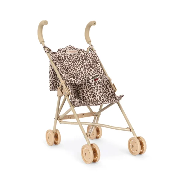Wózek dla lalek Konges Slojd Leo Doll Stroller w panterkę z wisienką – Chwali Piętka