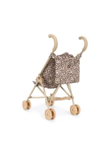 Wózek dla lalek Konges Slojd Leo Doll Stroller w panterkę z wisienką – Chwali Piętka