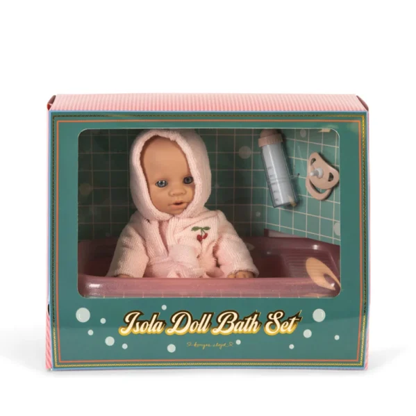 Konges Slojd Isola Doll Bath Set Cherry – lalka do kąpieli z wanienką i akcesoriami | Chwali Piętka