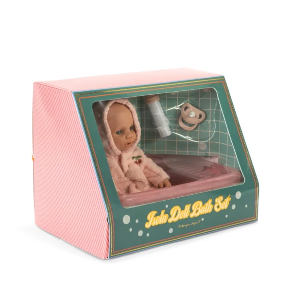 Konges Slojd Isola Doll Bath Set Cherry – lalka do kąpieli z wanienką i akcesoriami | Chwali Piętka