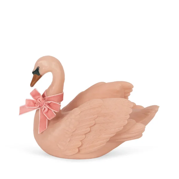 Konges Slojd Swan Lamp Pink – różowa lampka nocna z łabędziem | Chwali Piętka