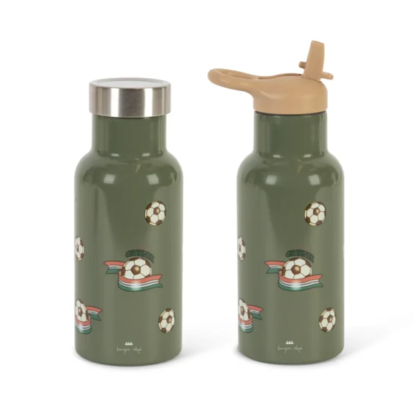 Konges Slojd Thermo Bottle 350 ml Green Kick It – bidon termiczny dla dzieci | Chwali Piętka
