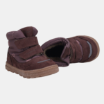 Brązowe buty zimowe dziecięce Emel EV 2778-21 w łapki z membraną Te-Por
