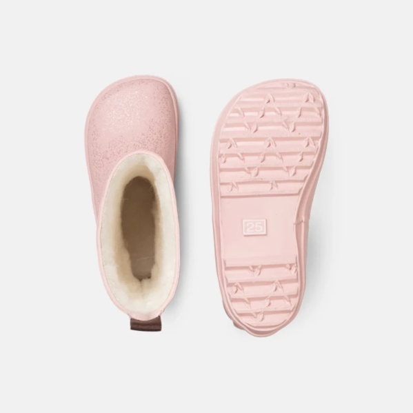 Bundgaard Aspen Vintage Rose Sparkle ocieplane kalosze dla dzieci