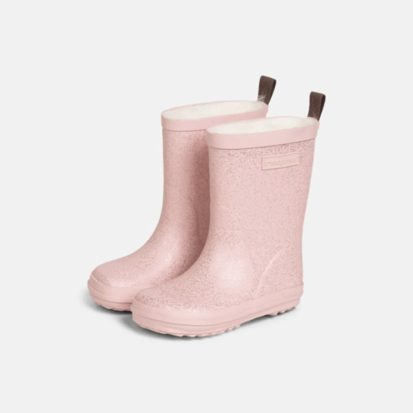 Bundgaard Aspen Vintage Rose Sparkle ocieplane kalosze dla dzieci
