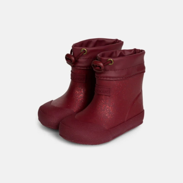 Bundgaard Malik Berry Sparkle ocieplane kalosze barefoot dla dzieci