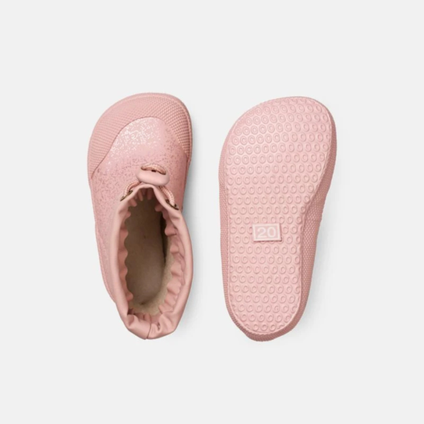 Bundgaard Malik Vintage Rose Sparkle ocieplane kalosze barefoot dla dzieci