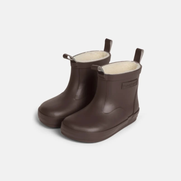 Bundgaard Rain Dark Brown ocieplane kalosze barefoot dla dzieci