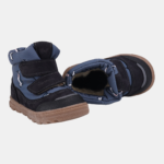 Granatowe buty zimowe dziecięce Emel EV 2778-20 w pingwinki z membraną Te-Por