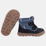 Granatowe buty zimowe dziecięce Emel EV 2778-20 w pingwinki z membraną Te-Por
